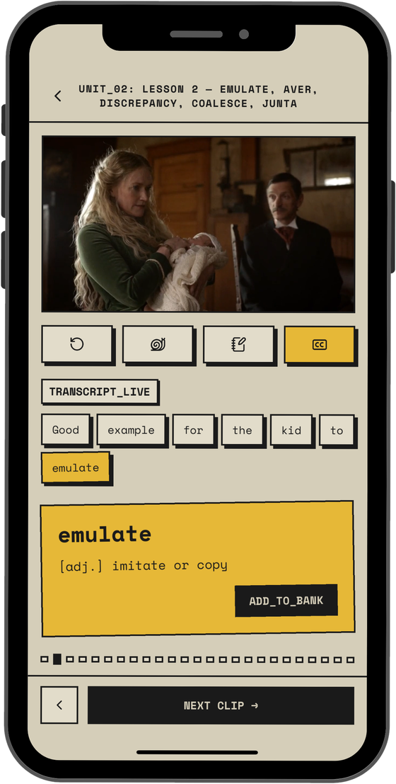 Saving the GRE word emulate to your personal word bank with ADD_TO_BANK
